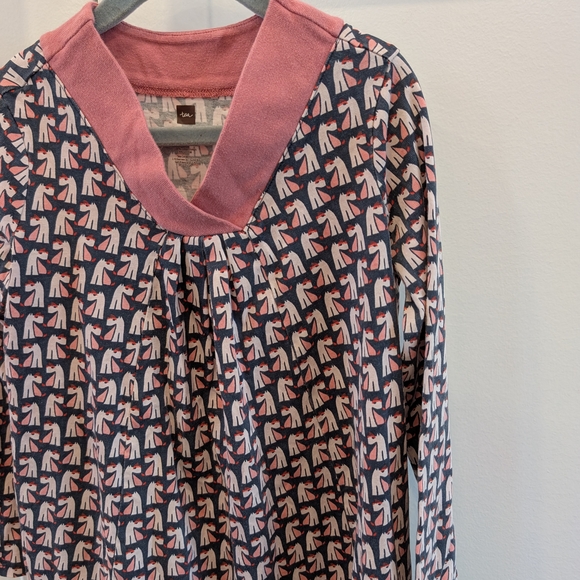 TEA Collection Girls Pink and Blue Unicorn Print Swing Dress Size 8 - Picture 2 of 6